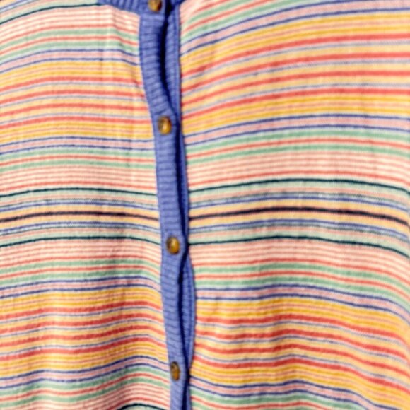 LL. Bean medium colourful stripes cardigan cotton and cashmere - Picture 2 of 5